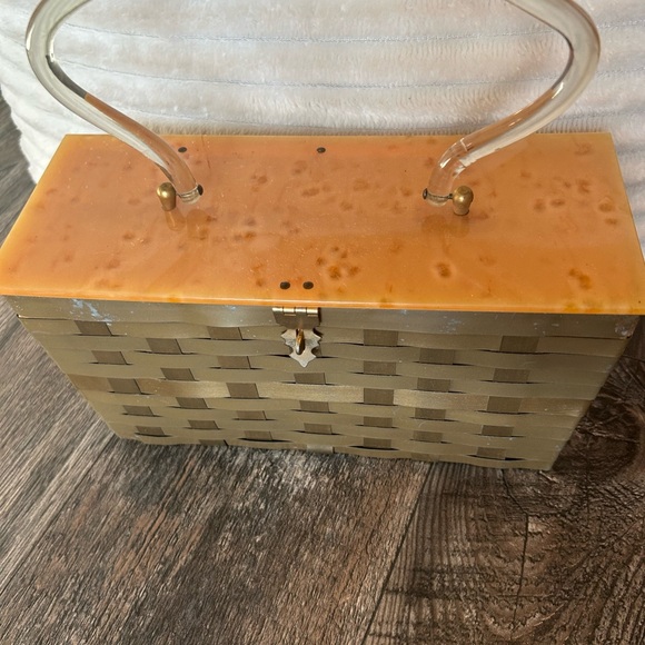 Vintage 50’s Metal Basketweave Purse Gold - Picture 11 of 11